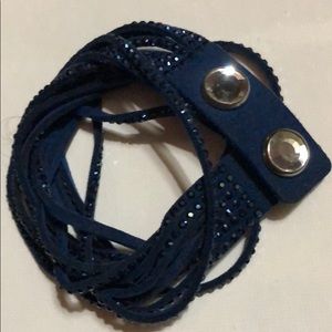 Swarovski Crystal Royal Blue Double Wrap Bracelet